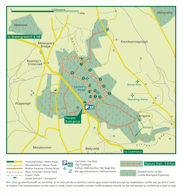 Map of Moanbaun Wood trail
